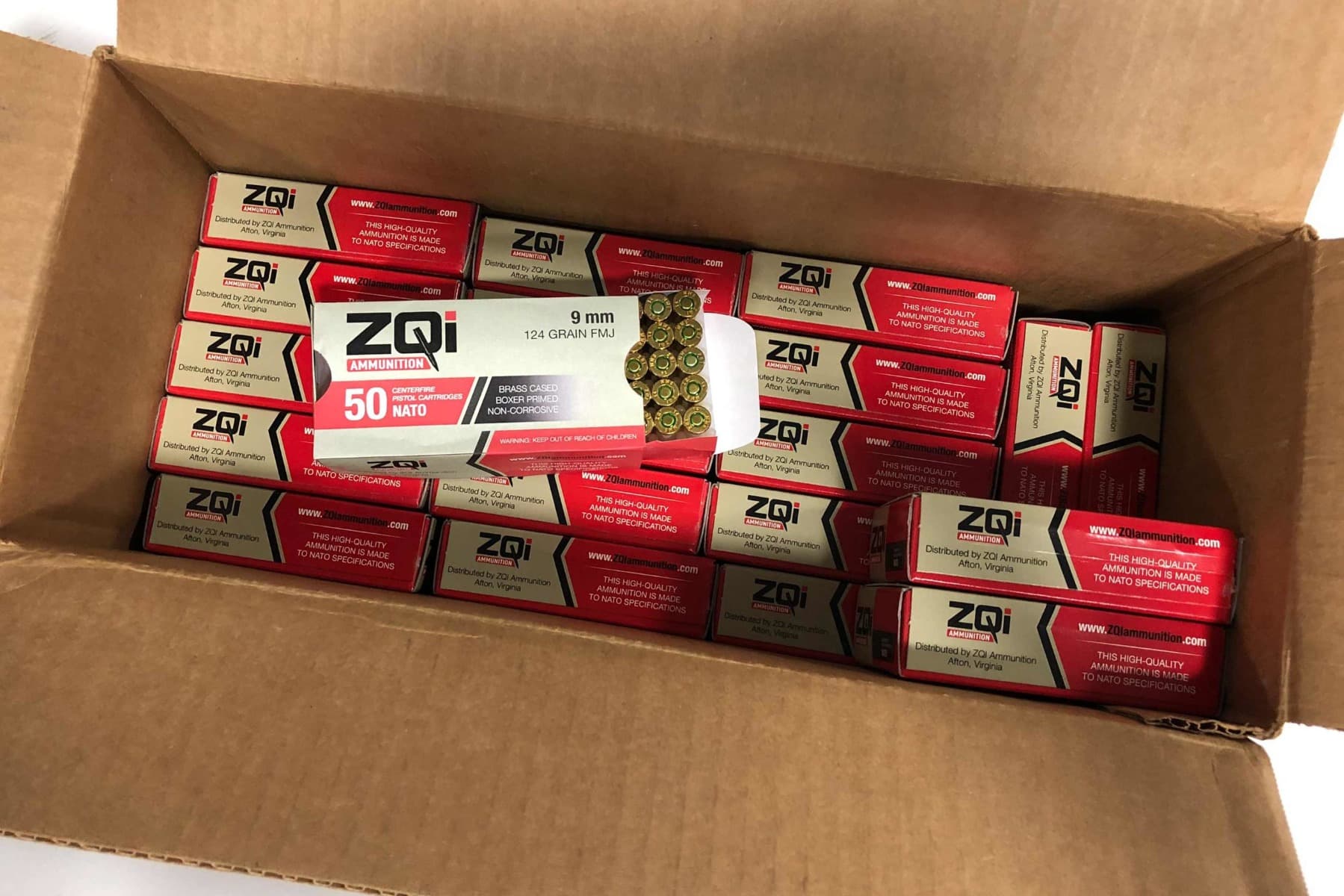 ZQI 9mm NATO Handgun Ammo - 124 Grain | FMJ | 1,000rd Case
