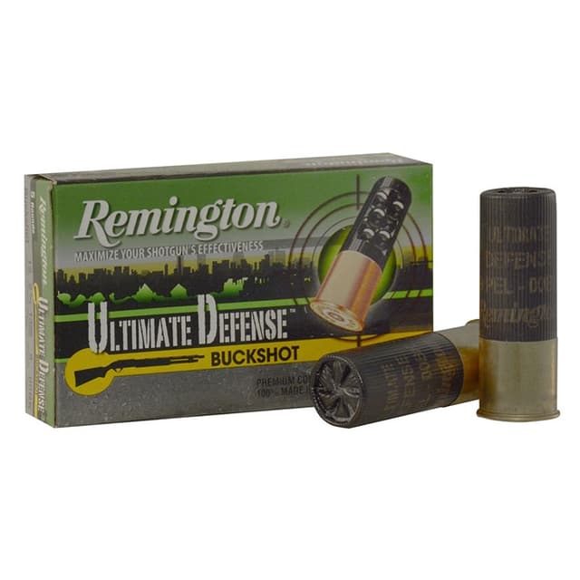 Remington Ultimate Defense 12 Gauge Buckshot 00 Buck 9 Pellets 5 Rounds