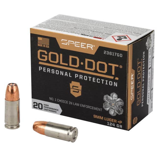 Speer Gold Dot Personal Protection 9mm Luger Hollow Point 124 Grain 20 Rounds