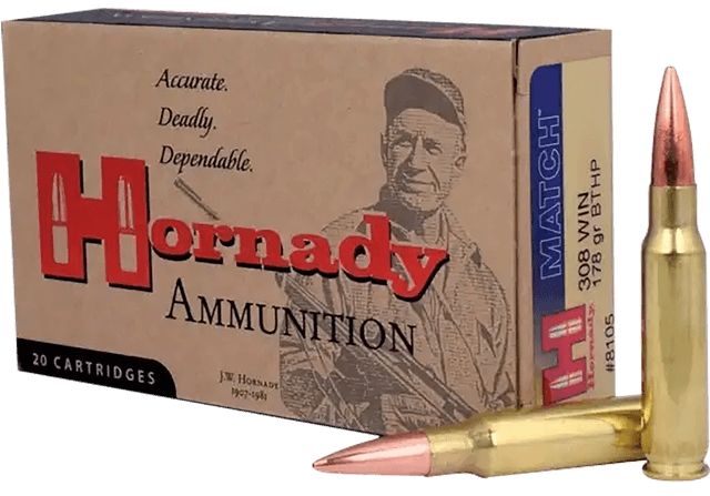Hornady Match 8mm Mauser Boat Tail Hollow Point 196 Grain 20 Rounds