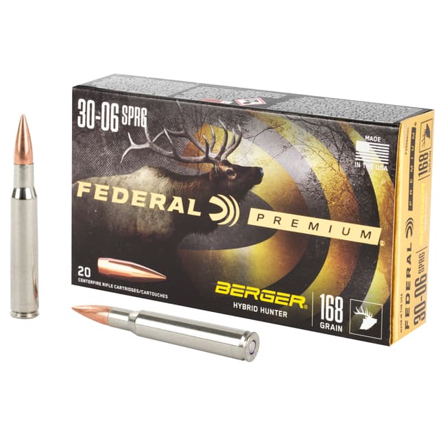 Federal Premium Berger Hybrid Hunter 30-06 Springfield 168 Grain 20 Rounds