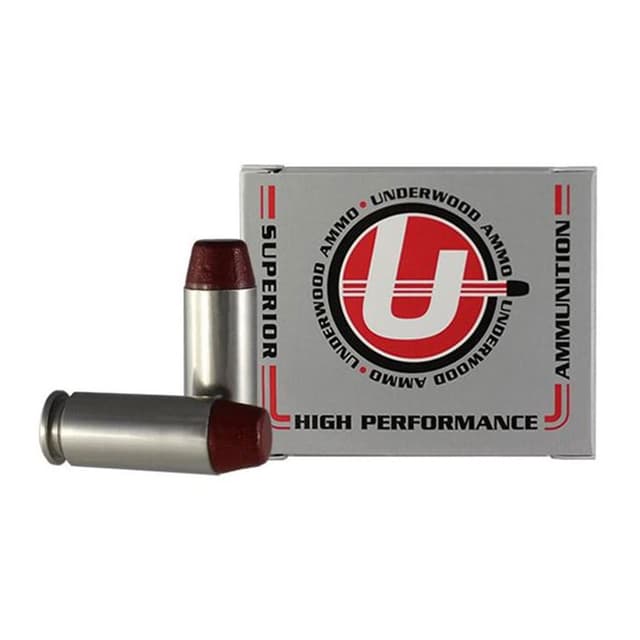 Underwood Ammo Hard Cast Flat Nose Handgun Ammunition 10mm Auto 200gr FN 1250 fps 20/ct