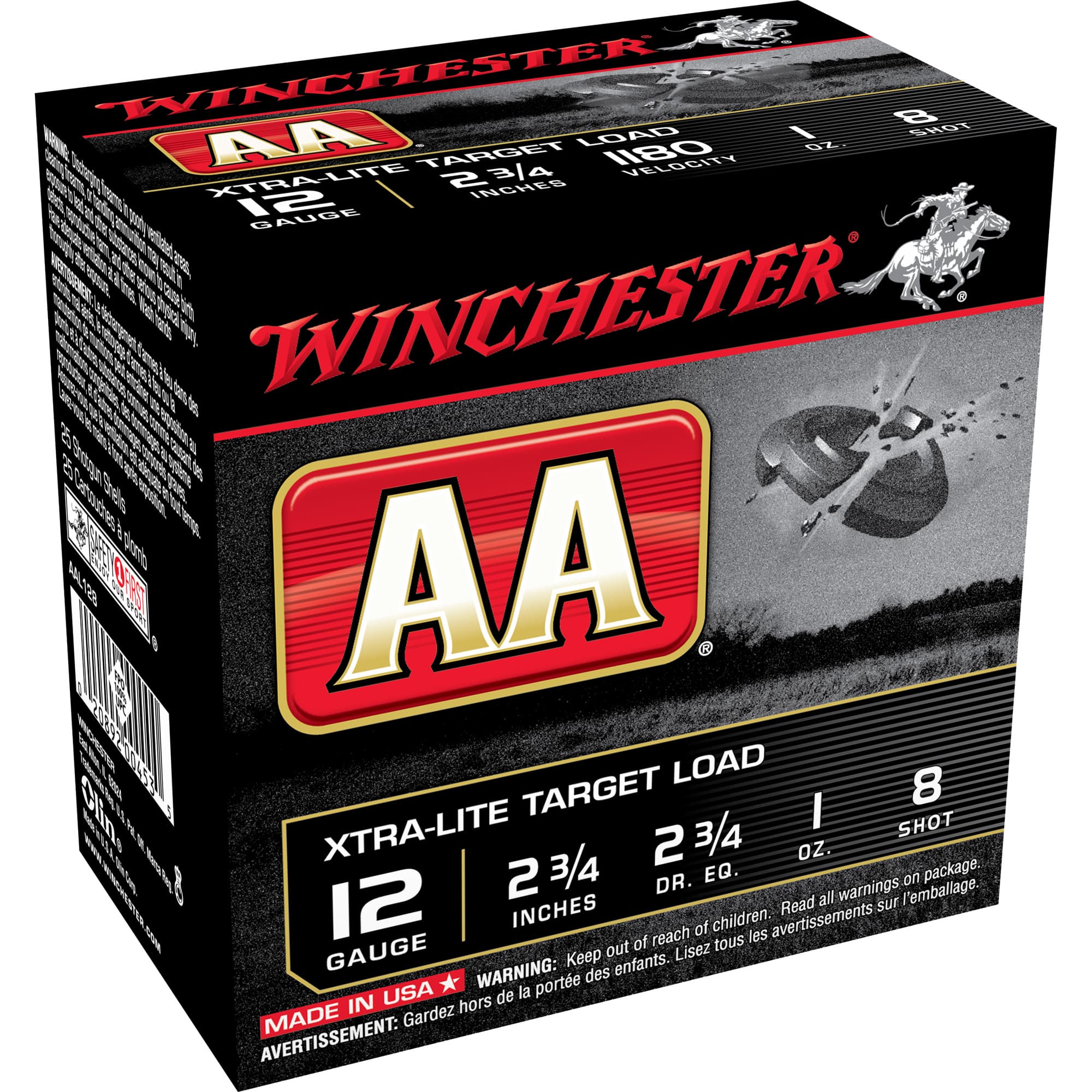 Winchester AA Xtra-Lite Load 12 Gauge 8 Shot 1 Ounce 25 Rounds
