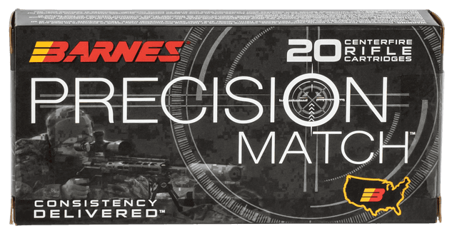 Barnes Bullets Precision Match 5.56x45mm NATO Open Tip Match Boat Tail 85 Grain 20 Rounds