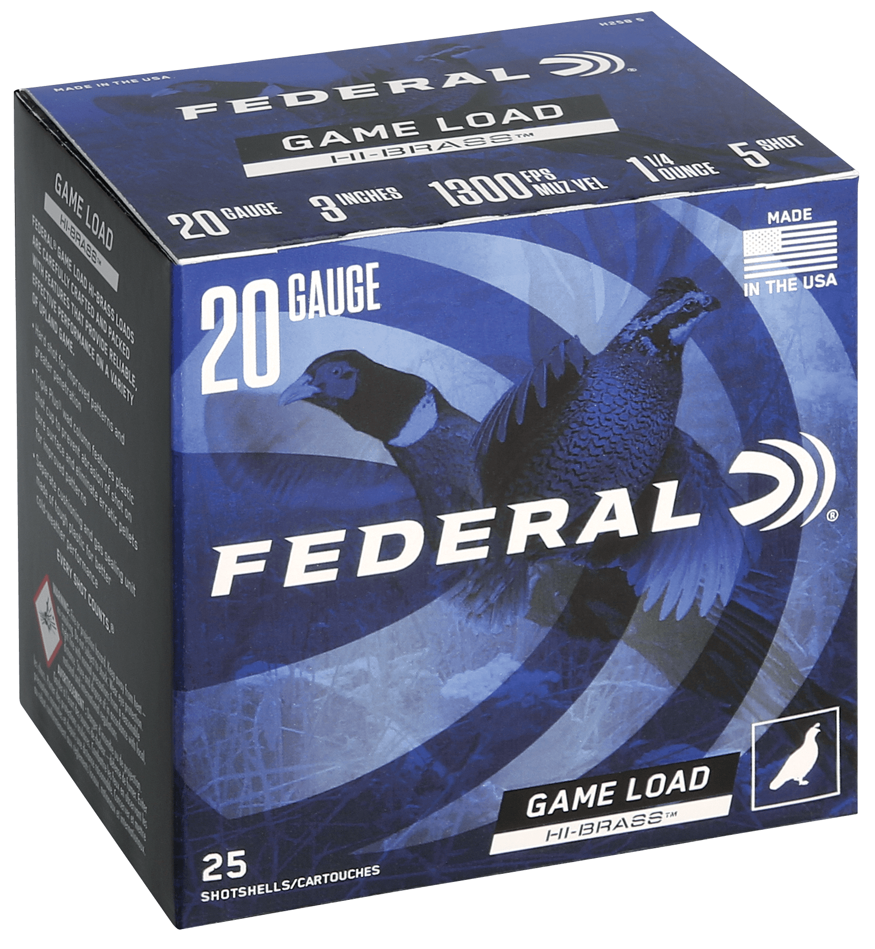 Federal Game-Shok 20 Gauge 1 1/4 Grain 5 Shot 25 Rounds