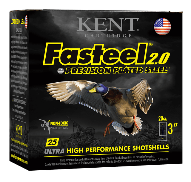 Kent Fasteel 2.0 Precision Plated Steel Load 20 ga. 3 in. 7/8 oz. 2 Shot 25 rd.