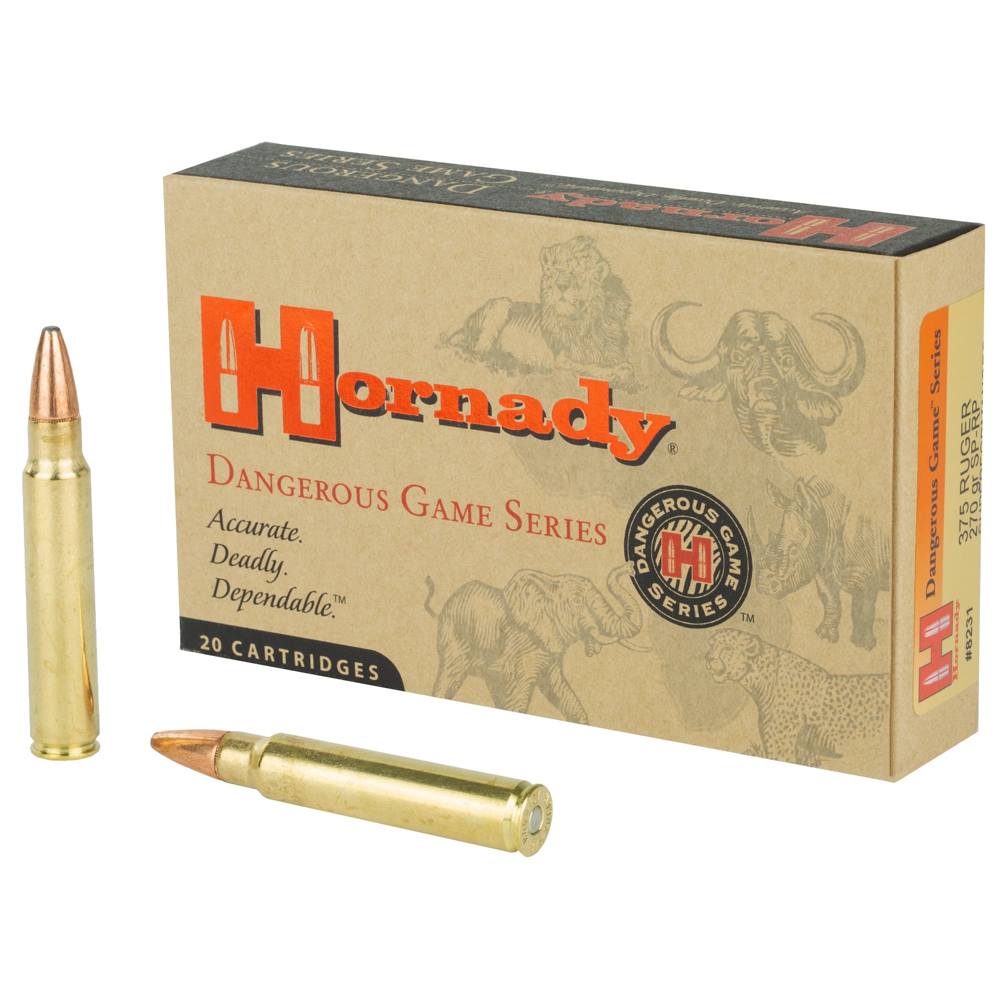 Hornady Dangerous Game 375 Ruger Soft Point 270 Grain 20 Rounds