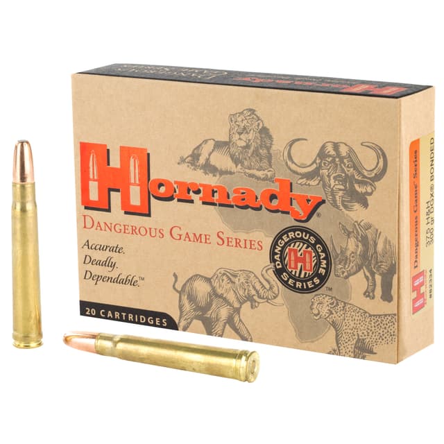 Hornady Dangerous Game 375 H&H Magnum DGX Bonded 300 Grain 20 Rounds