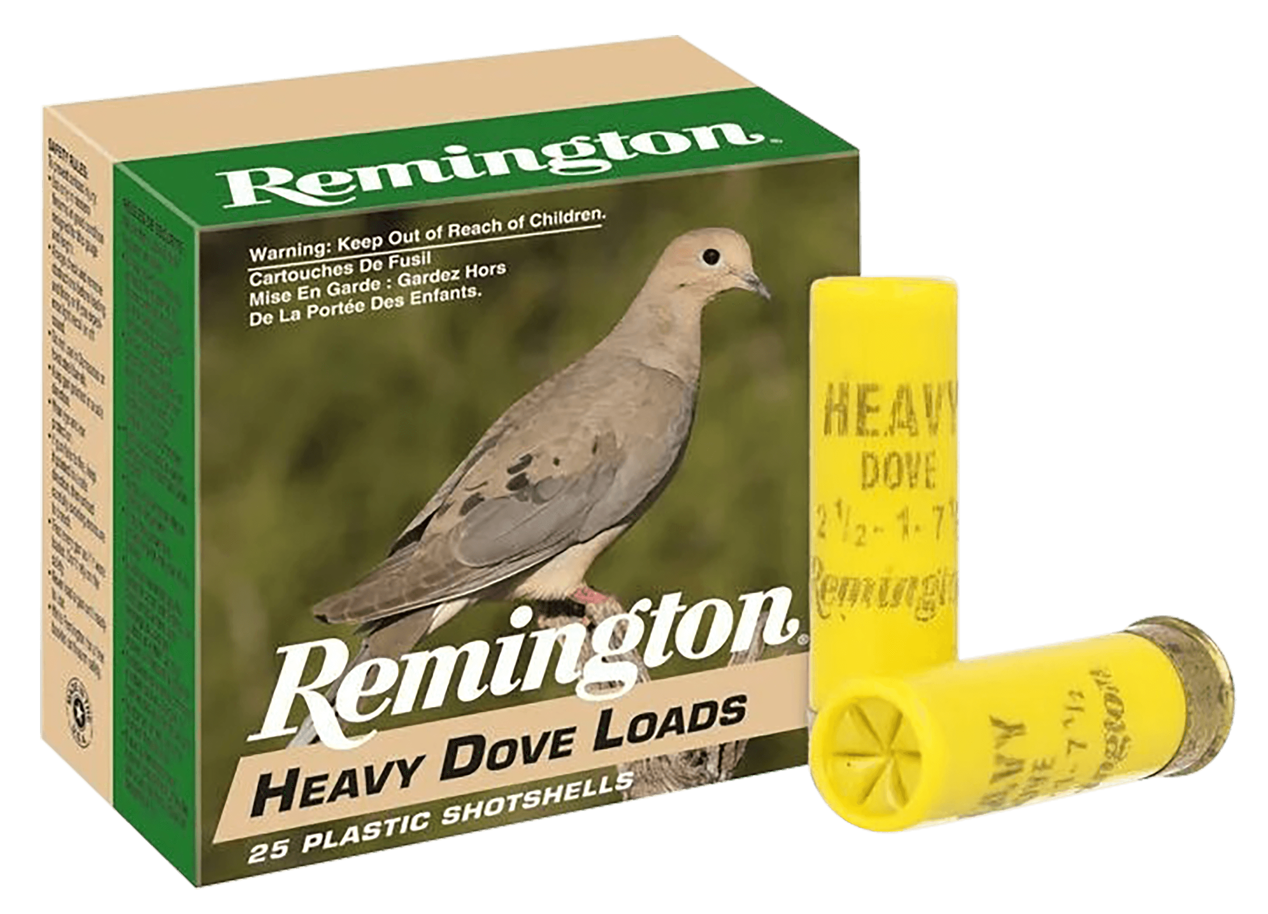 Remington Heavy Dove Loads 20 Gauge Lead Shot 1 Ounce 7.5 Shot 25 Rounds