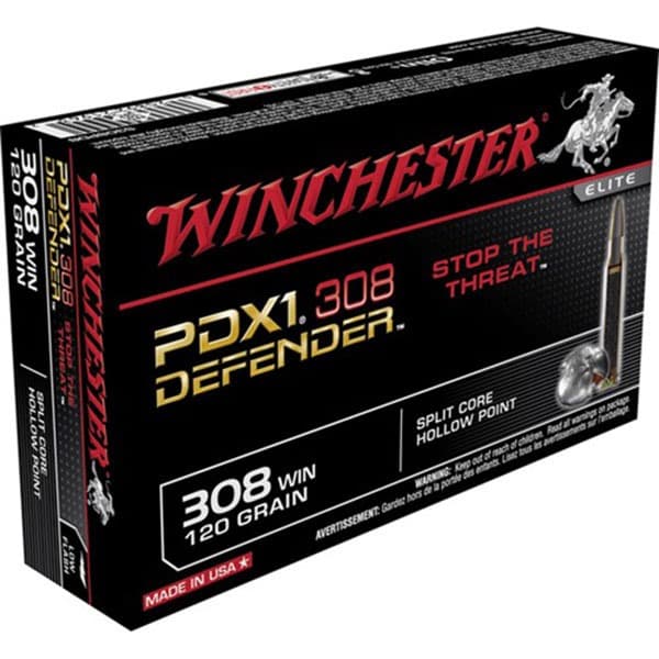 Winchester PDX1 Defender 308 Winchester Jacketed Hollow Point 120 Grain 20 Rounds