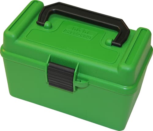 MTM Deluxe Handled Rifle Ammo Case Medium Rifle Green 50 rd.
