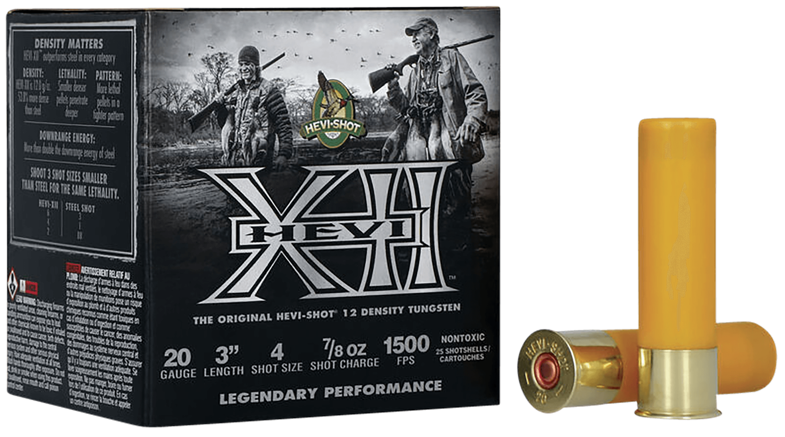 HEVI-Shot HS52204 HEVI-XII  20Gauge 3" 7/8oz Tungsten 4Shot 25 Rounds