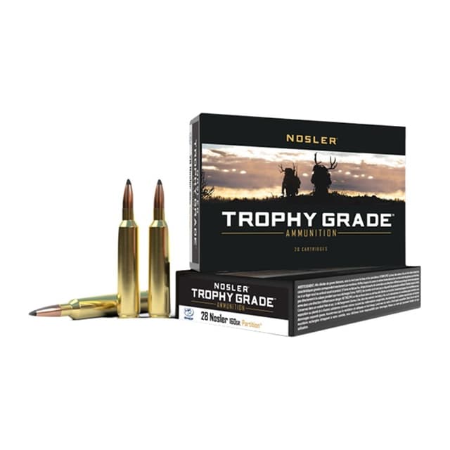 Nosler Trophy Grade 28 Nosler Partition Polymer Tip Spitzer 160 Grain 20 Rounds