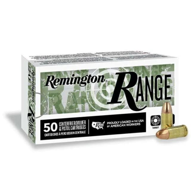 Remington, Range, 9mm Luger, Full Metal Jacket, 124 Grain, 50 Rounds