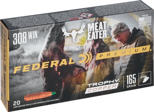 Federal Trophy Copper 308 Winchester Copper Polymer-Tipped 165 Grain 20 Rounds