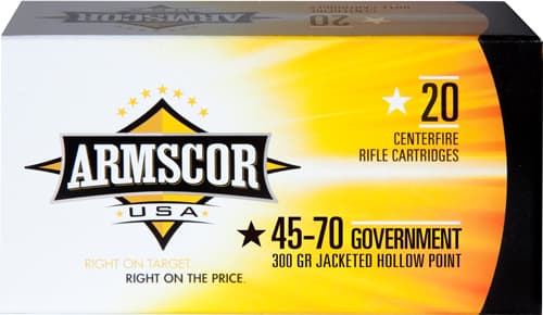 Armscor 45-70 Government Jacketed Hollow Point 300 Grain 20 Rounds