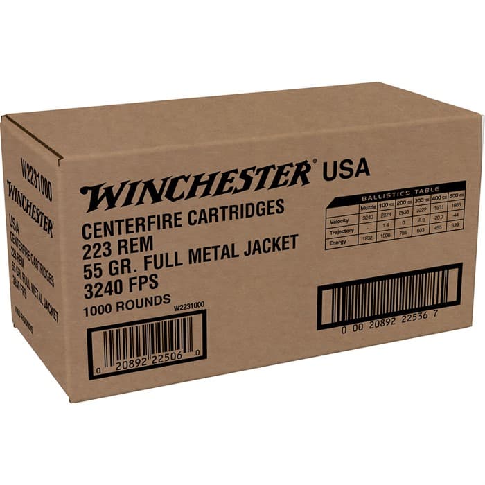 Winchester, USA Ready, 223 Remington, Full Metal Jacket, 55 Grain, 1000 Rounds