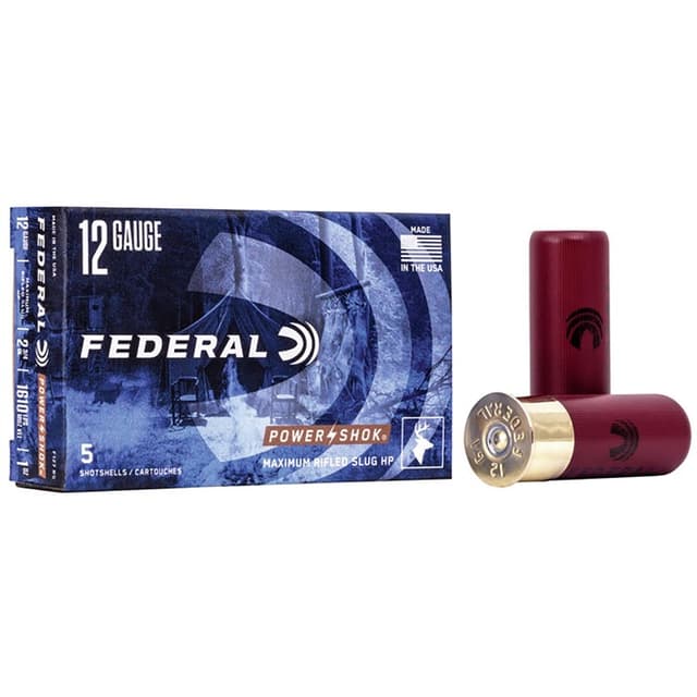 Federal Power-Shok 12 Gauge 1 oz Slug 5 Rounds