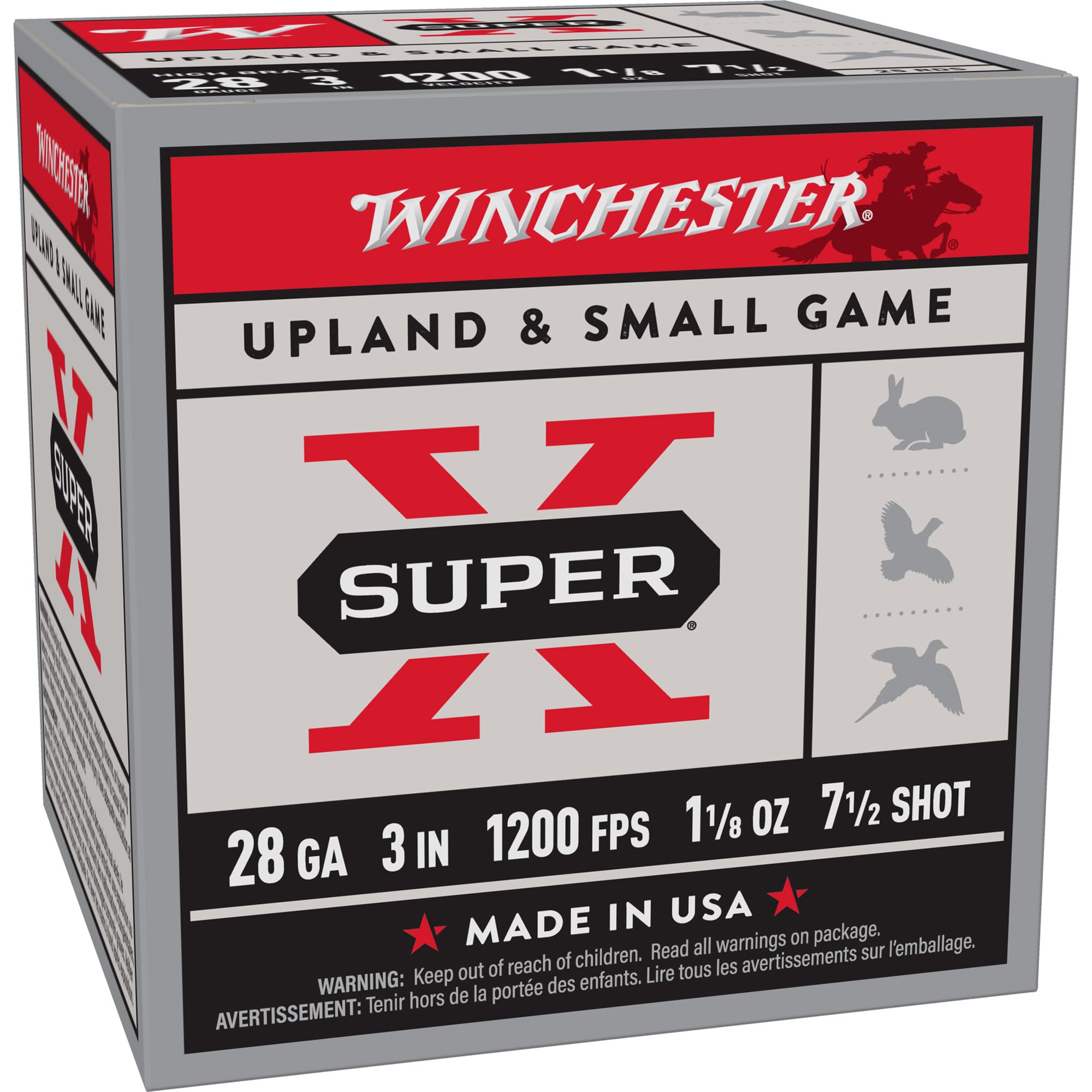 Winchester Super X 28 Gauge Lead Shot 1 1/8 oz 7.5 Shot 25 Rounds