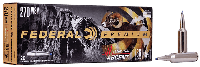 Federal Premium Terminal Ascent 270 WSM 136 Grain 20 Rounds