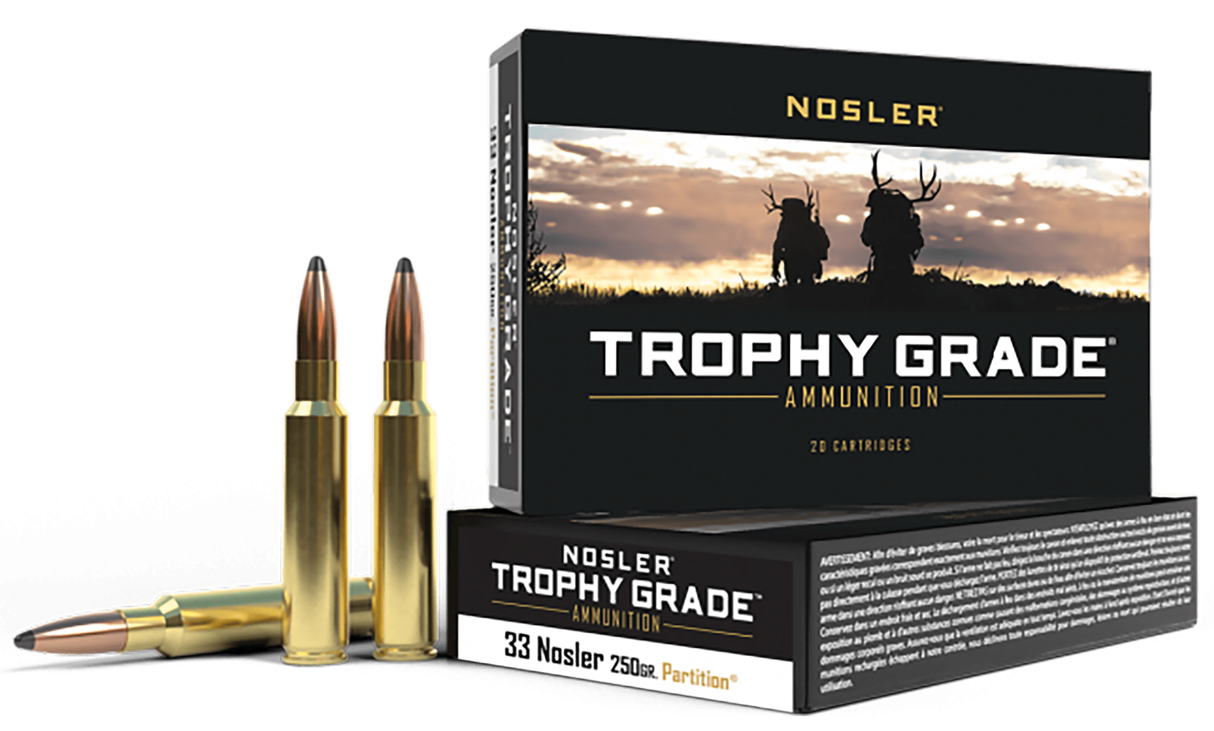 Nosler Trophy Grade 33 Nosler Partition Spitzer 250 Grain 20 Rounds