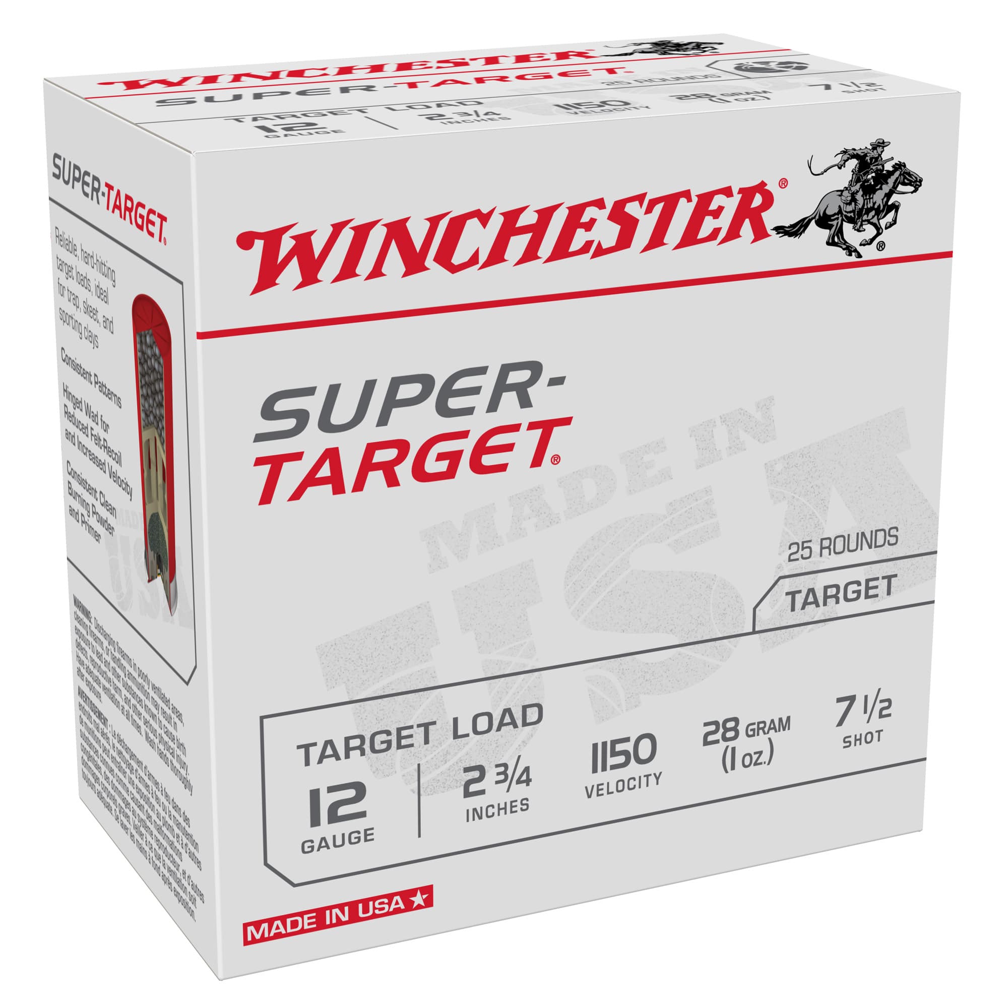 Winchester Super-Target Light Target 12 Gauge 1 oz Lead Shot 7.5 25 Rounds