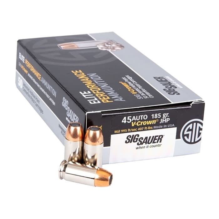 Sig Sauer Elite Performance 45 ACP Jacketed Hollow Point 230 Grain 50 Rounds
