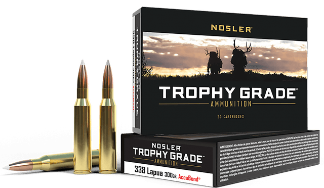 Nosler Trophy Grade 338 Lapua Magnum Accubond Lr Soft Point 300 Grain 20 Rounds