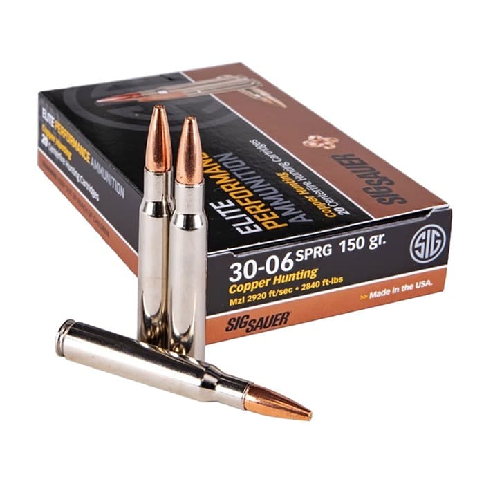 Sig Sauer E3006H120 Elite Copper Hunting  30-06Springfield 150gr Copper Solid 20 Rounds