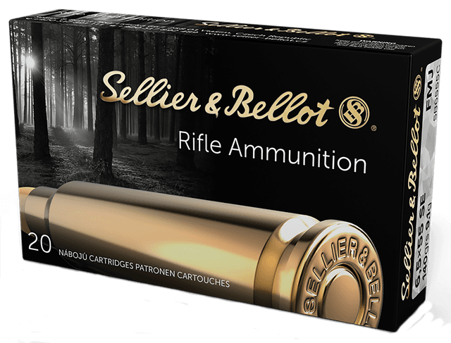 Sellier & Bellot SB6555C 6.5x55 Swedish Full Metal Jacket Boat Tail 140 Grain 20 Rounds