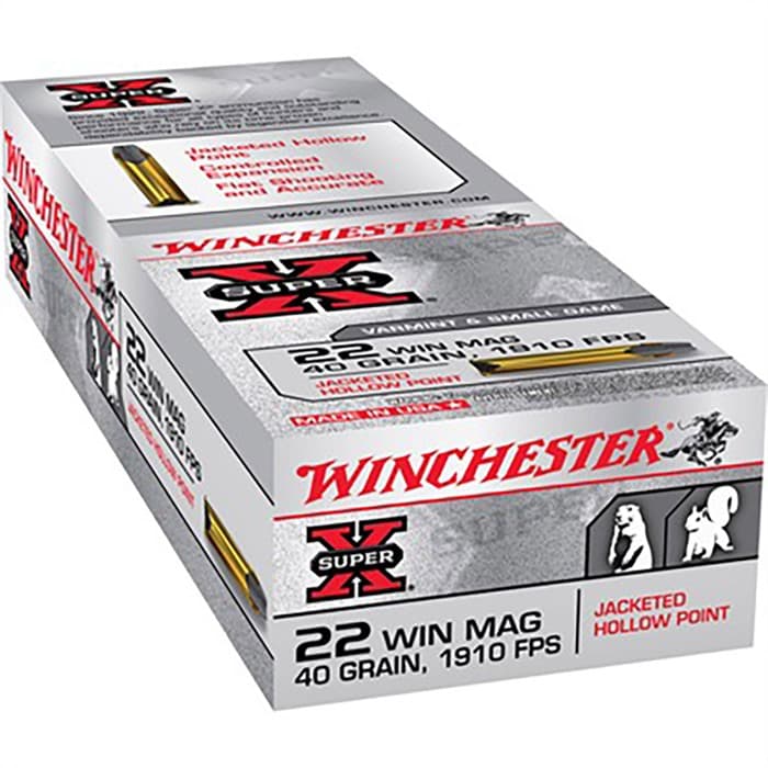 Winchester Super-X 22 WMR Jacketed Hollow Point 40 Grain 150 Rounds