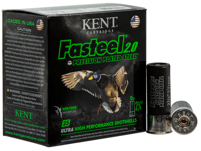 Kent Fasteel 2.0 Precision Plated Steel Load 12 ga. 2.75 in. 1 1/16 oz. 4 Shot 25 rd.