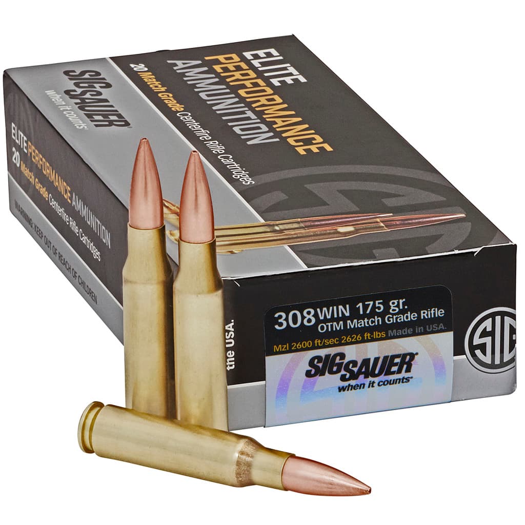 Sig Sauer Elite Match Grade 308 Winchester OTM 175 Grain 20 Rounds