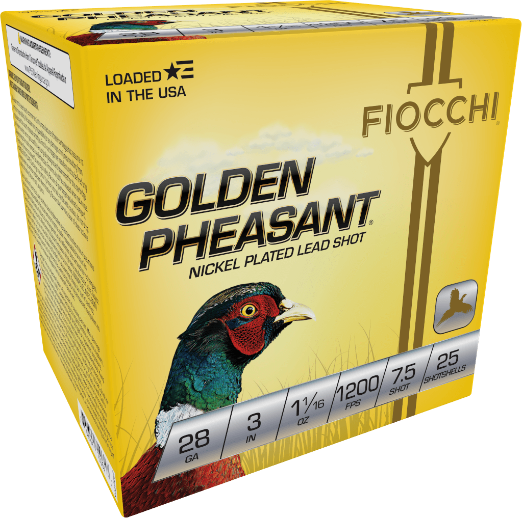 Fiocchi Golden Pheasant Extrema 28 Gauge 11/16 oz Shot 7.5 25 Rounds