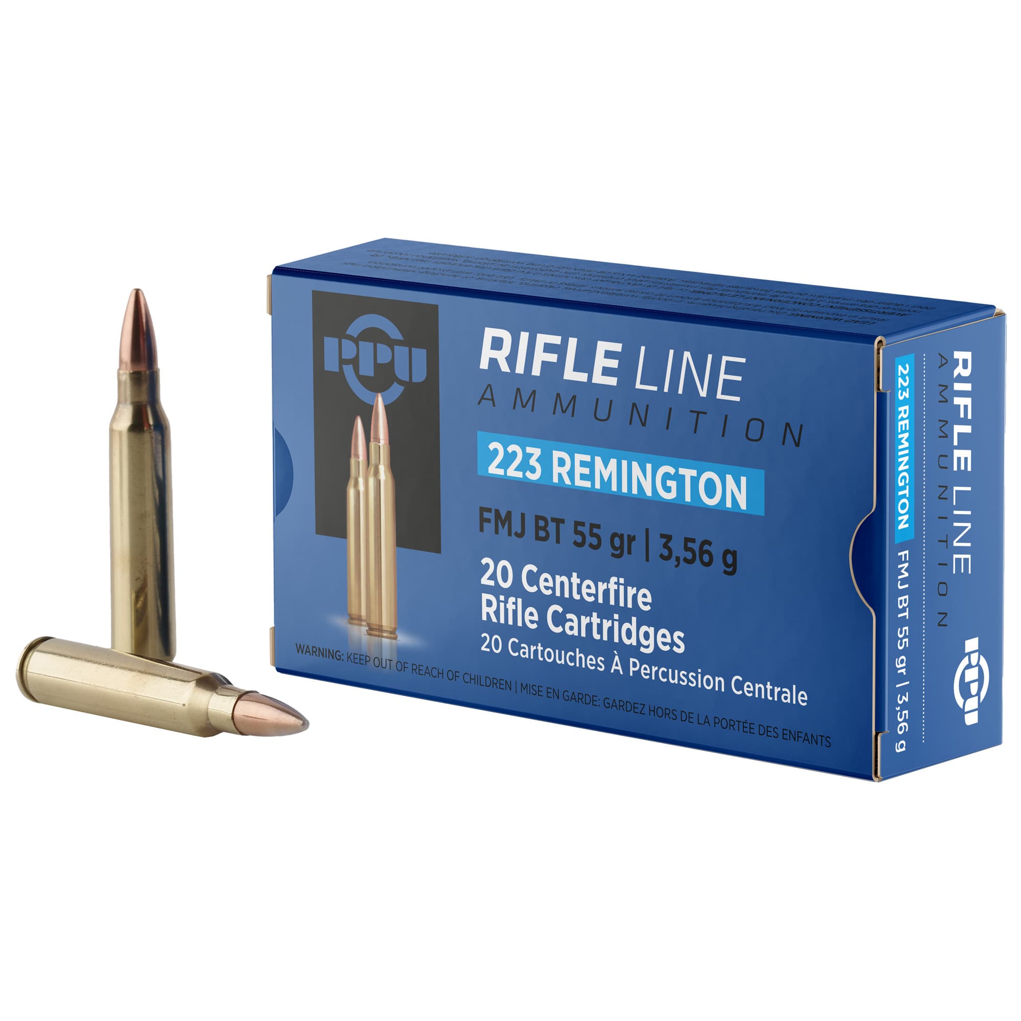 Prvi Partisan PPU PP223F1 223 Remington Full Metal Jacket 55 Grain 20 Rounds