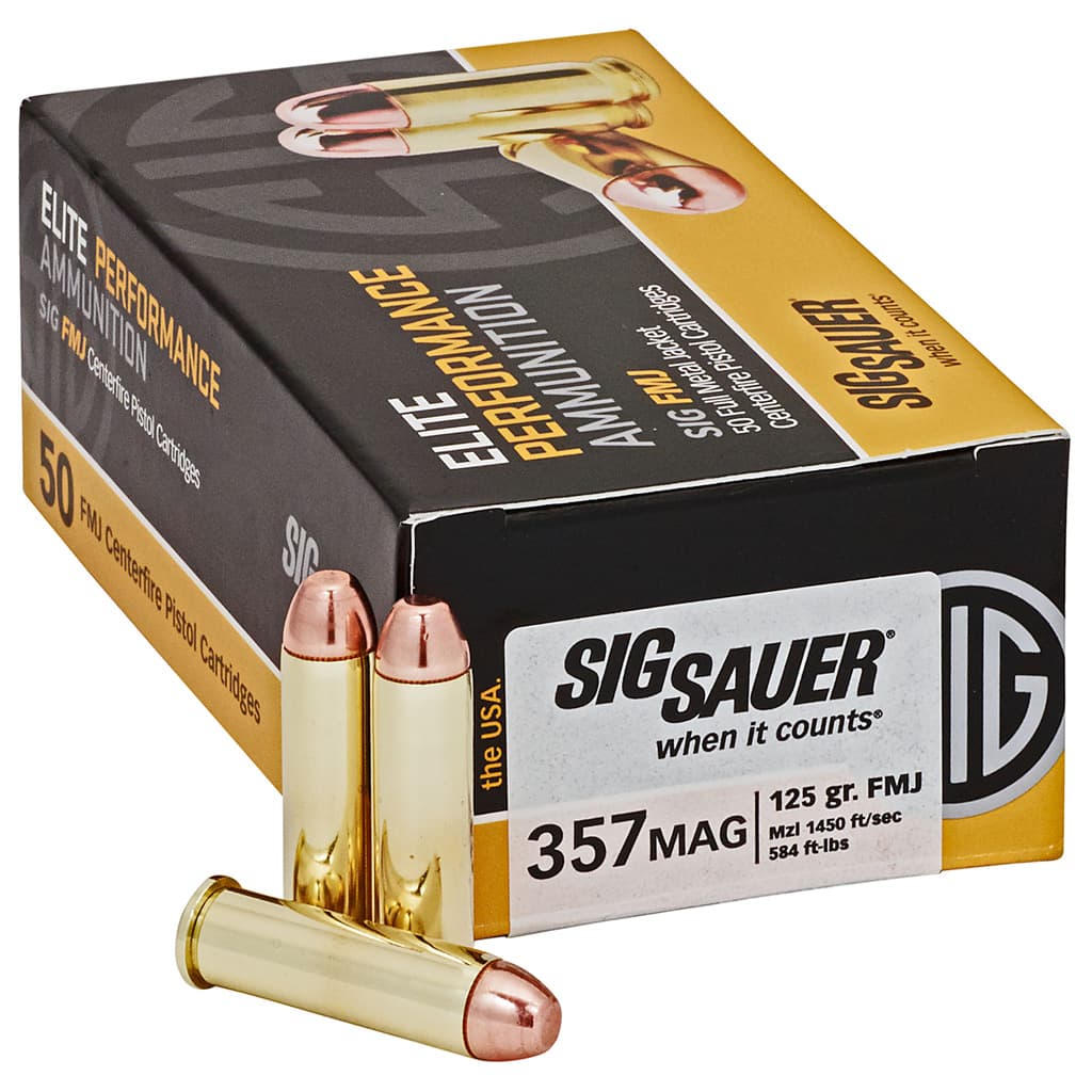 Sig Sauer Elite Ball Performance 357 Magnum Full Metal Jacket 125 Grain 50 Rounds