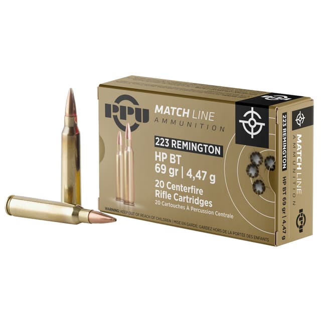 Prvi Partizan PPU PPM2231 223 Remington Hollow Point Boat Tail 69 Grain 20 Rounds