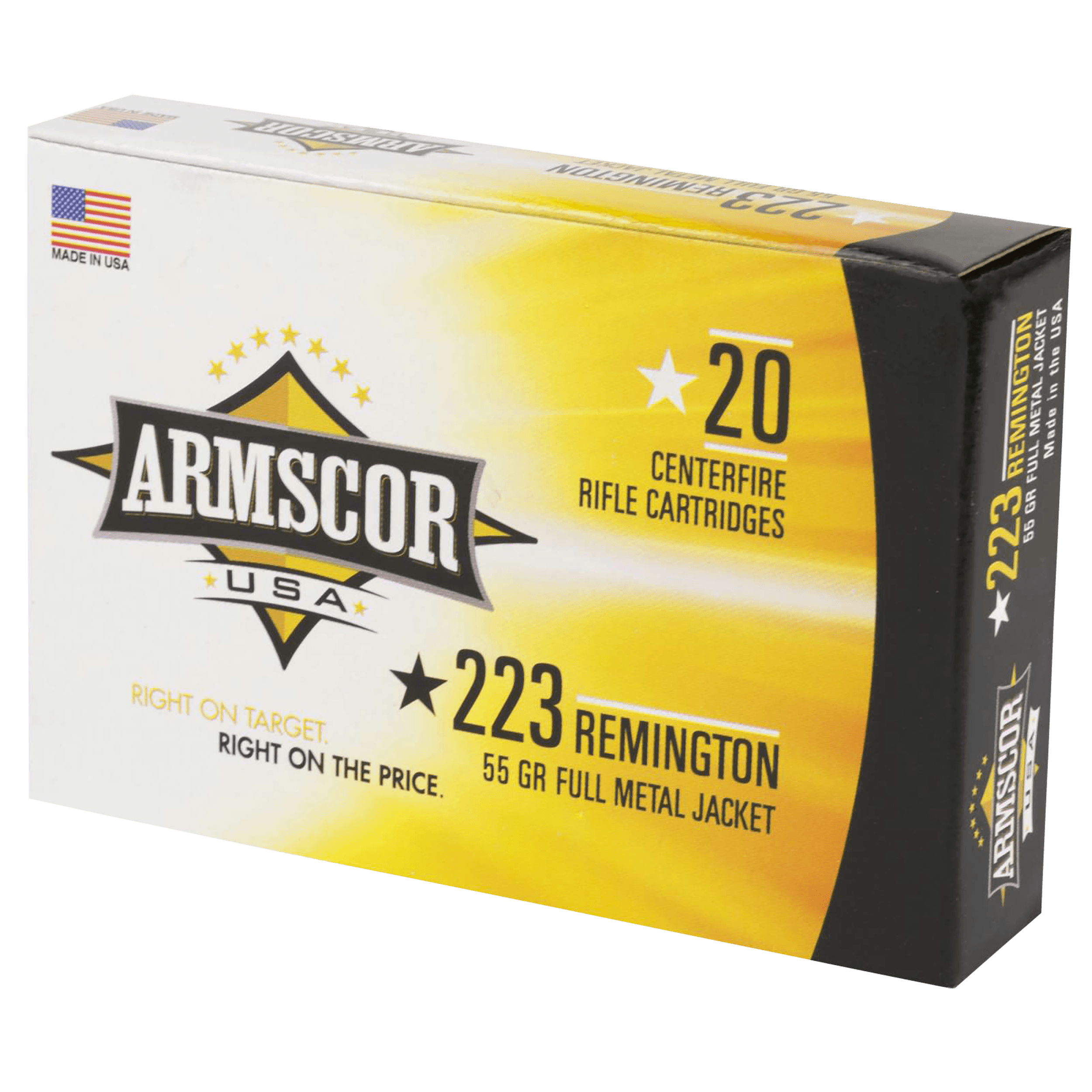 Armscor Range Rifle Ammo 223 Remington Full Metal Jacket 55 Grain 20 Rounds