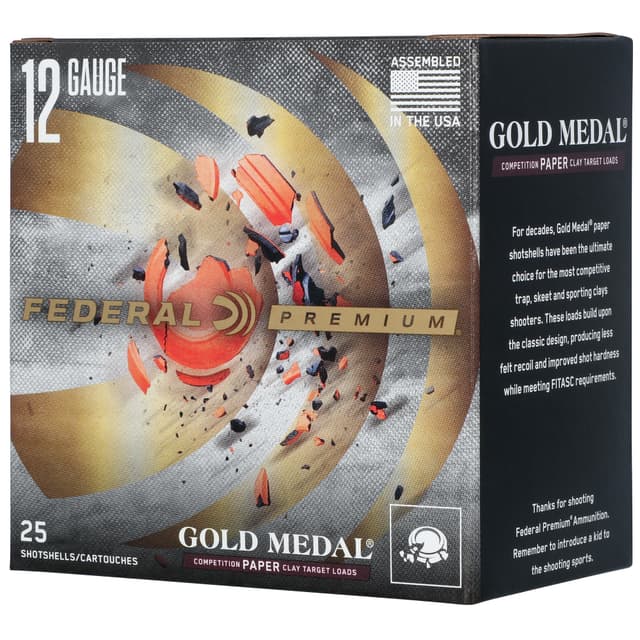 Federal Gold Medal 12 Gauge Lead 1 Ounce 8 Shot 25 Rounds