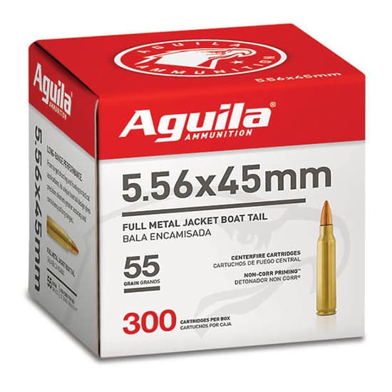 Aguila Agu 5.56mm Full Metal Jacket Boat Tail 55 Grain 300 Rounds