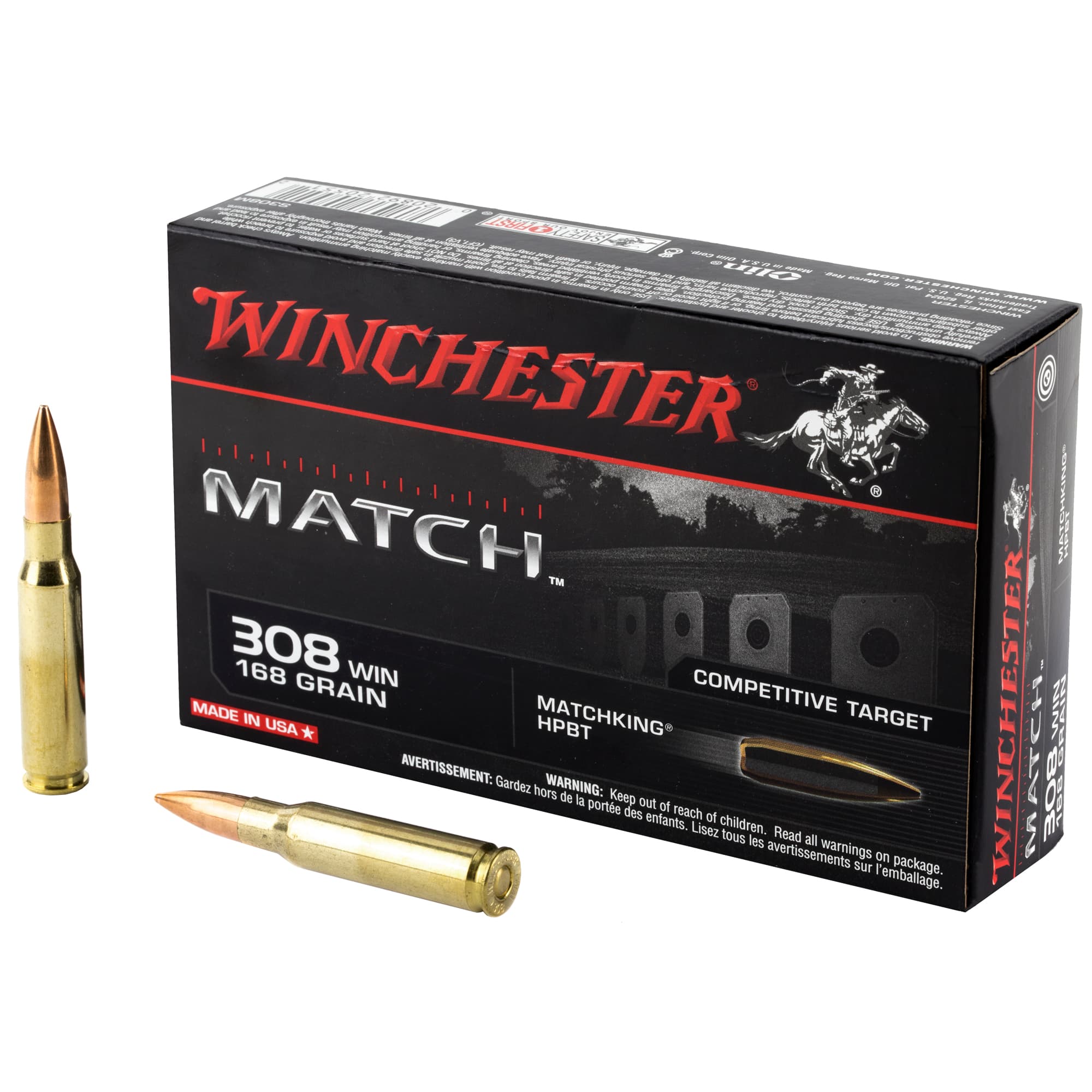 Winchester Match, 308 Winchester, Sierra Matchking Bthp, 168 Grain, 20 Rounds