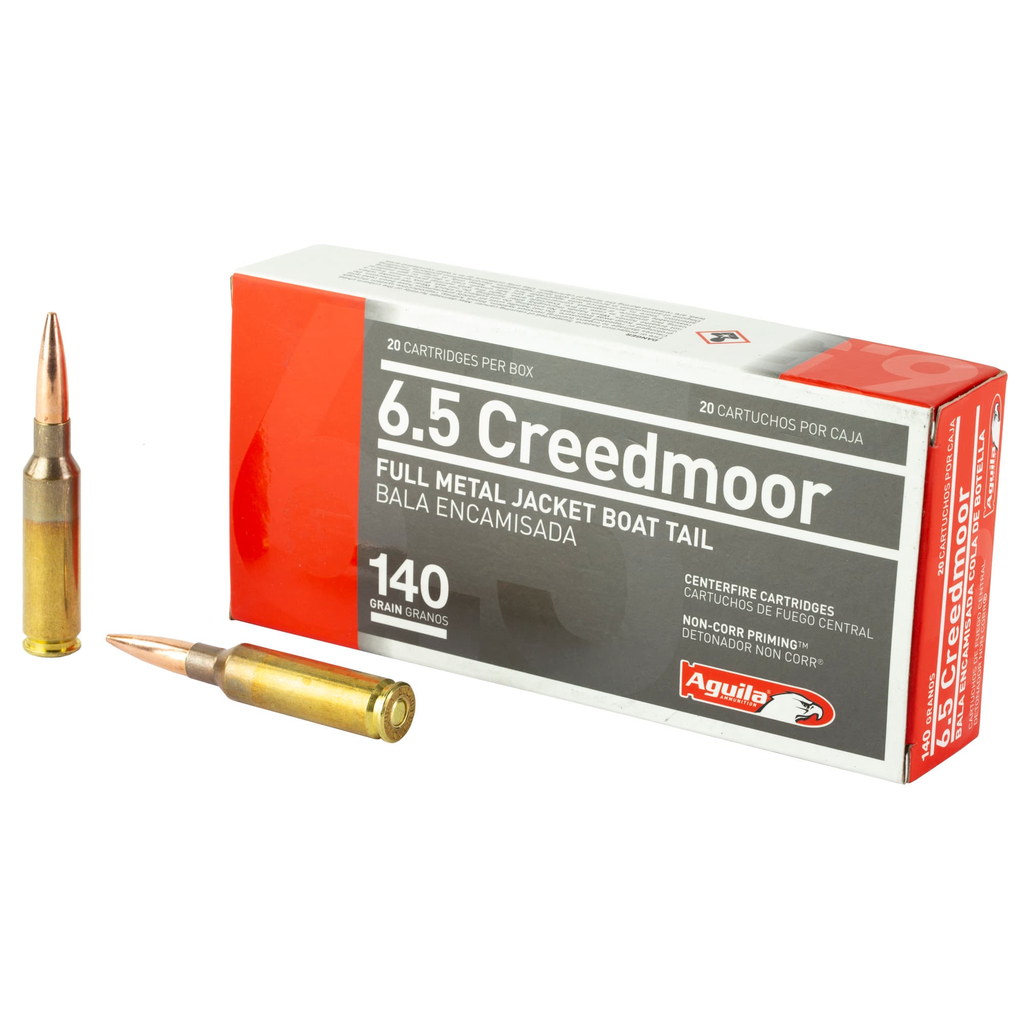 Aguila, 6.5 Creedmoor, Full Metal Jacket Boat Tail, 140 Grain, 20 Rounds