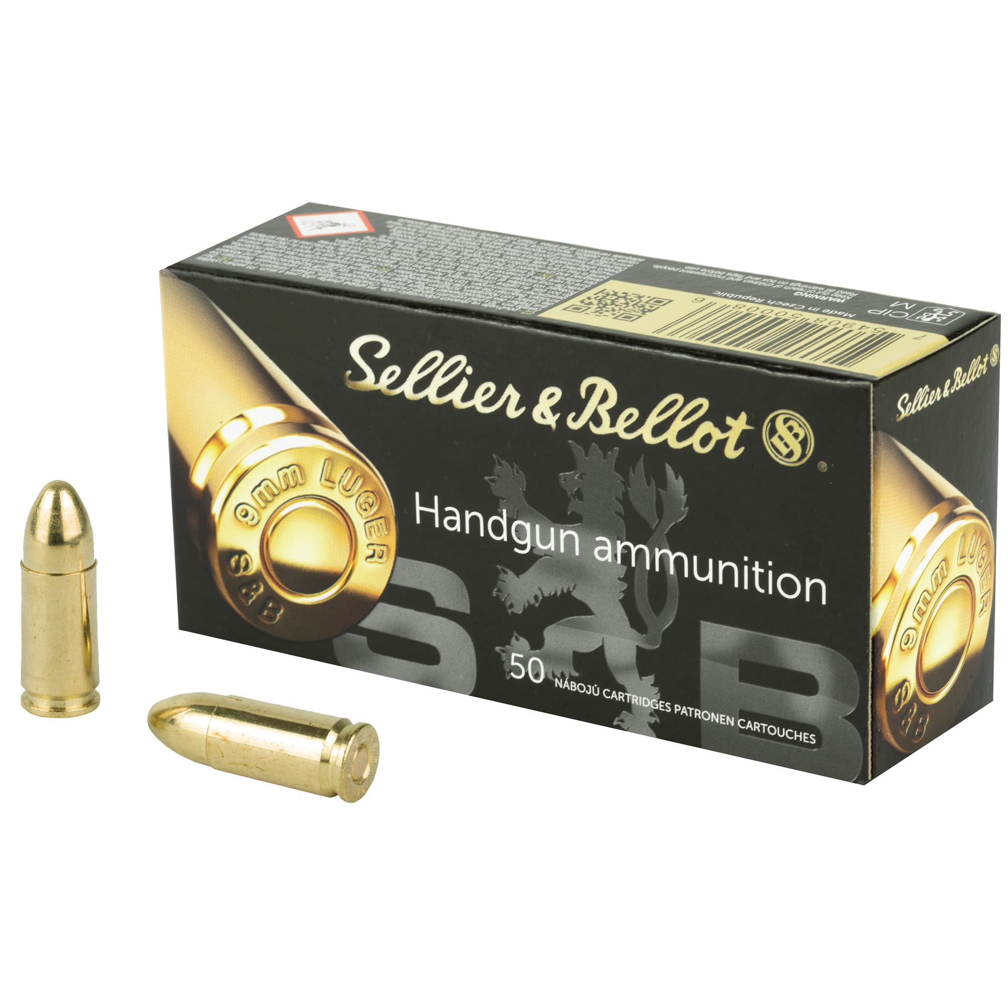 Sellier & Bellot Pistol 9mm Luger Full Metal Jacket 115 Grain 50 Rounds