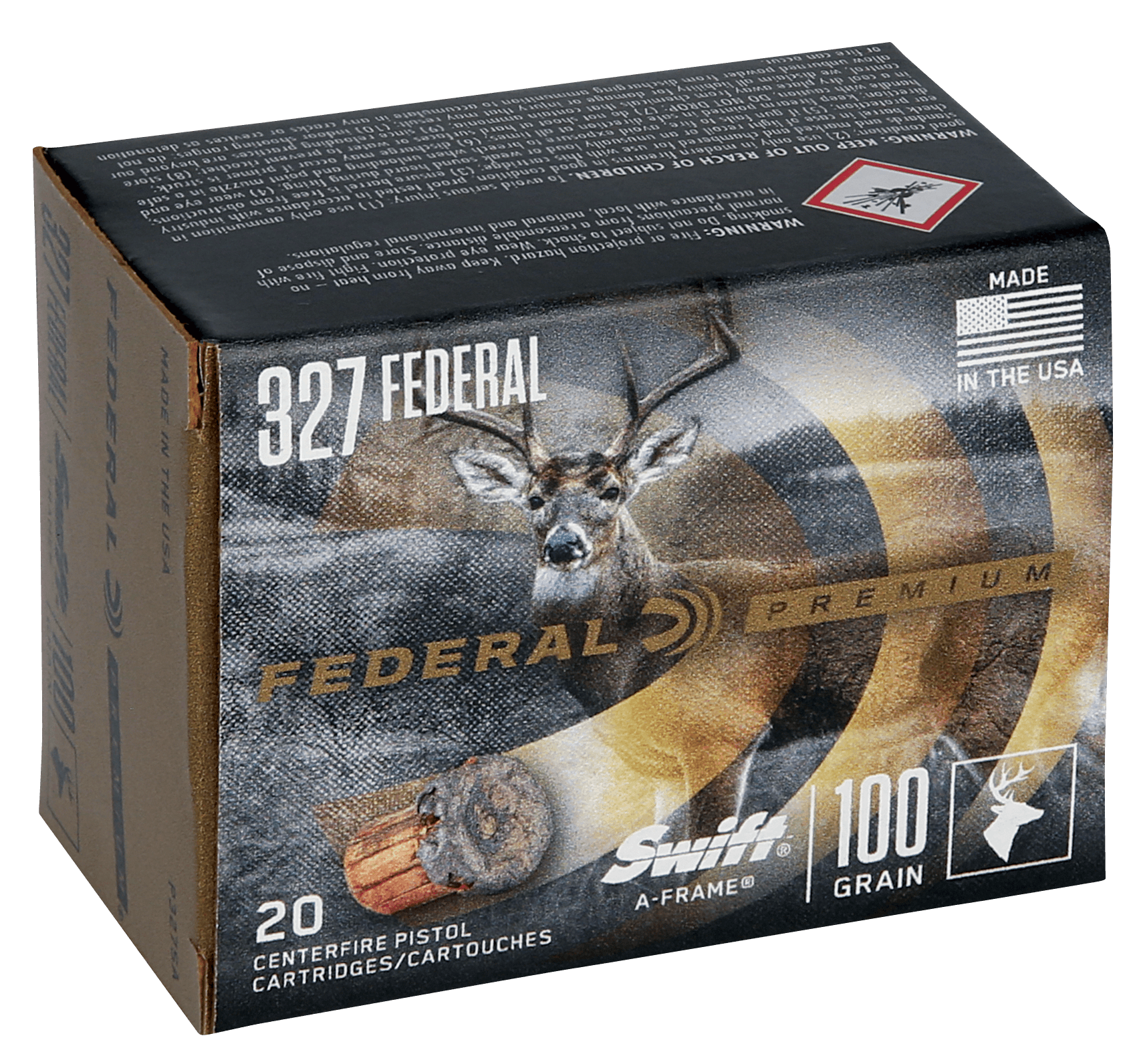 Federal Premium 327 Federal Magnum Swift A-Frame 100 Grain 20 Rounds