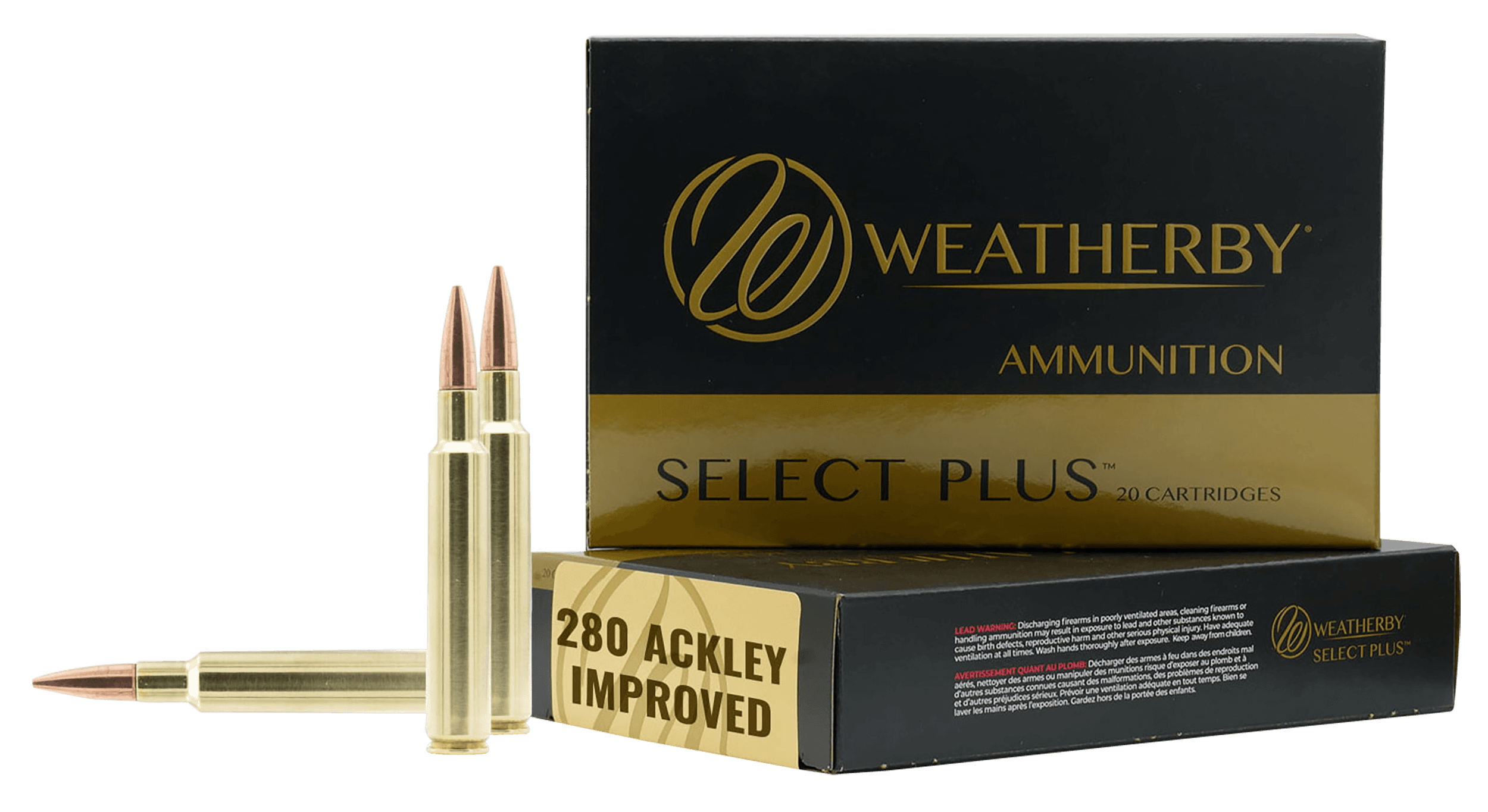 Weatherby Select Plus 280 Ackley Improved Hollow Point 139 Grain 20 Rounds
