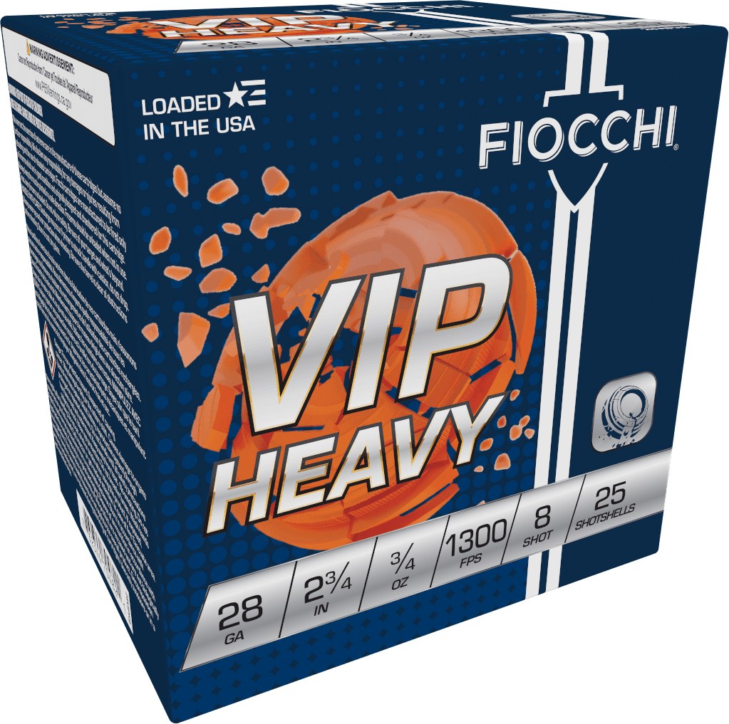 Fiocchi, VIP Target Loads, 28 Gauge, #8 Shot, 3/4 oz, 25 Rounds
