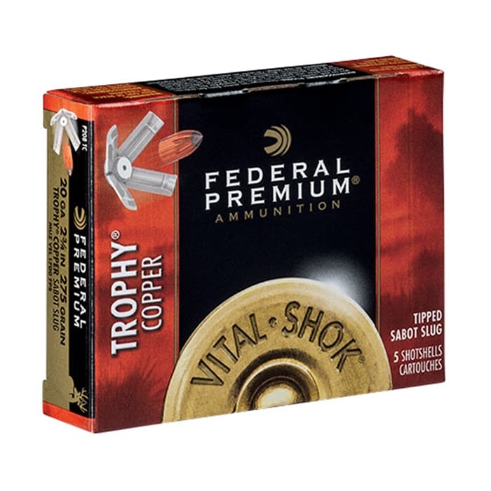 Federal Premium Vital-Shok 20 Gauge Trophy Copper Sabot Slug 275 Grain 5 Rounds