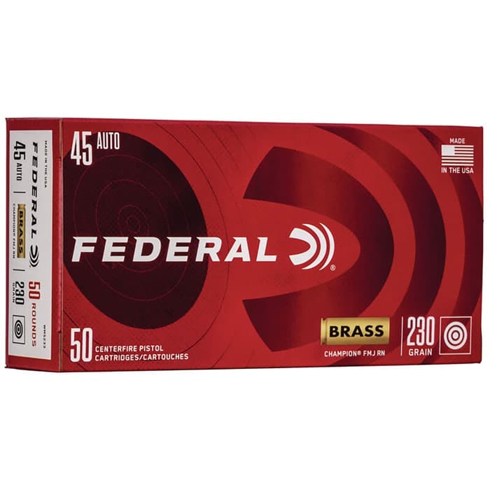 Federal, Champion Training, 45 Acp, Full Metal Jacket, 230 Grain, 50 Rounds