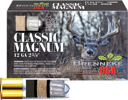 Brenneke Classic Magnum Slugs 12 ga. 2 3/4 in 1 1/8 oz. 5 rd.