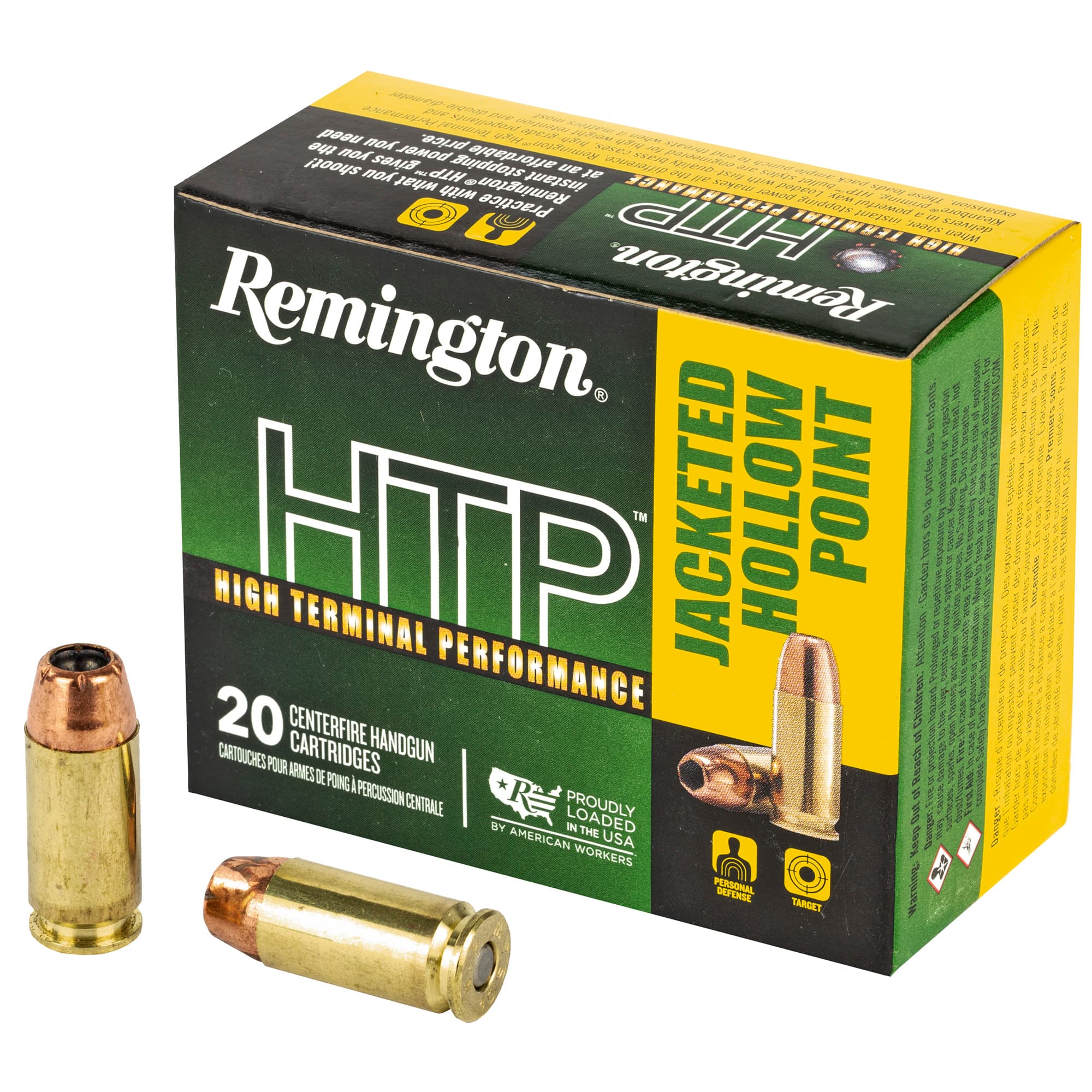 Remington HTP Handgun Ammo 40 S&W Jacketed Hollow Point 180 Grain 20 Rounds